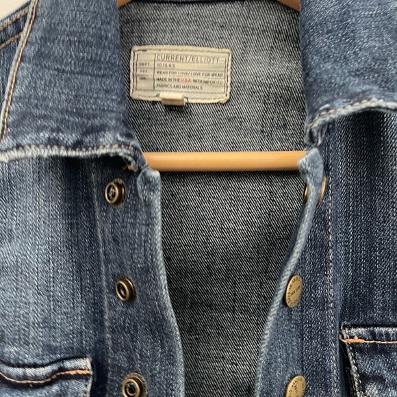 CURRENT / ELLIOT cropped blue denim jean jacket size 0 - Picture 3 of 3